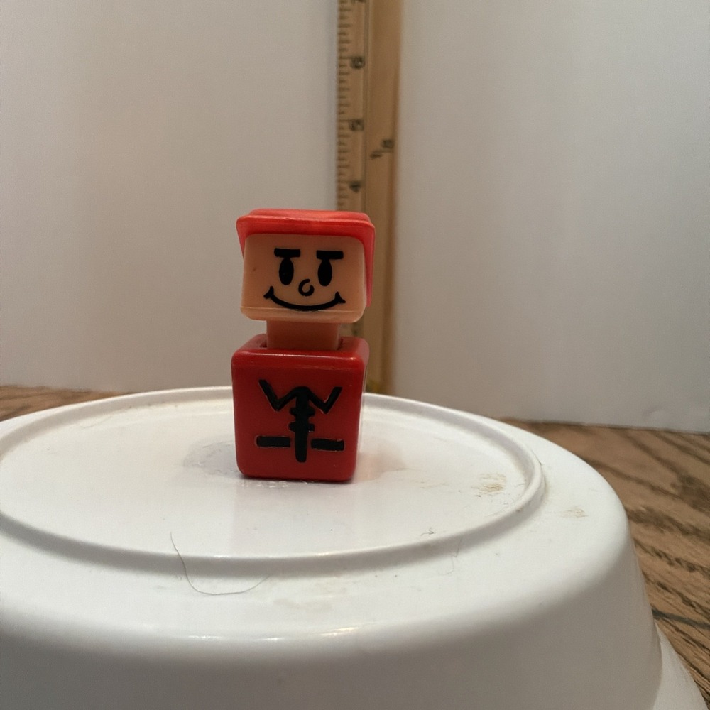 Playskool 1970s Square Little People Fireman
